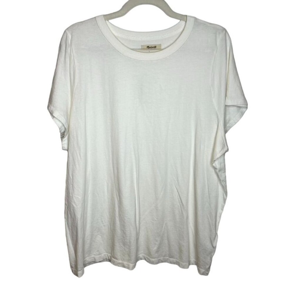 Madewell Womens 1X Off-White Cotton T-Shirt Short Sleeve Tee NWT